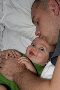 BrentJoseph "naps" with baby Jack